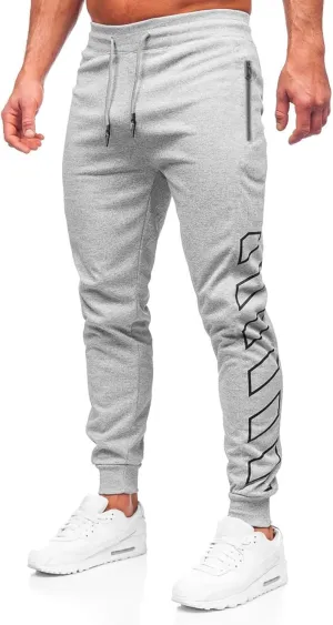 Men's Joggers Drawstring Sweatpants with Zipper Pockets Slim Fit Pants Athletic Trousers Workout Pants for Men