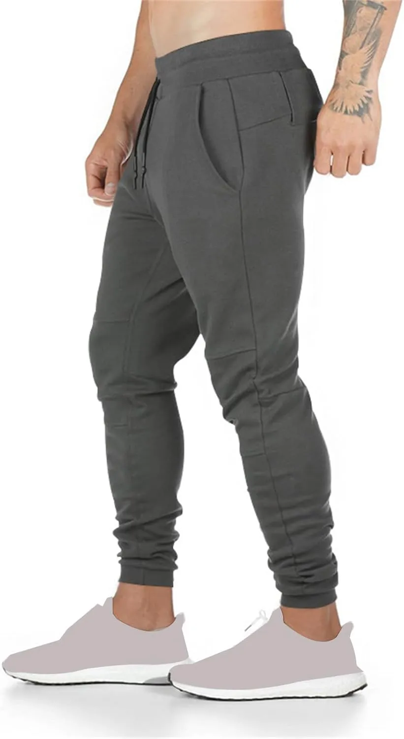 Mens Jogging Sweatpants Casual Lightweight Pants Slim Fit Straight Leg Elastic Track Pants Athletic Loose Trousers