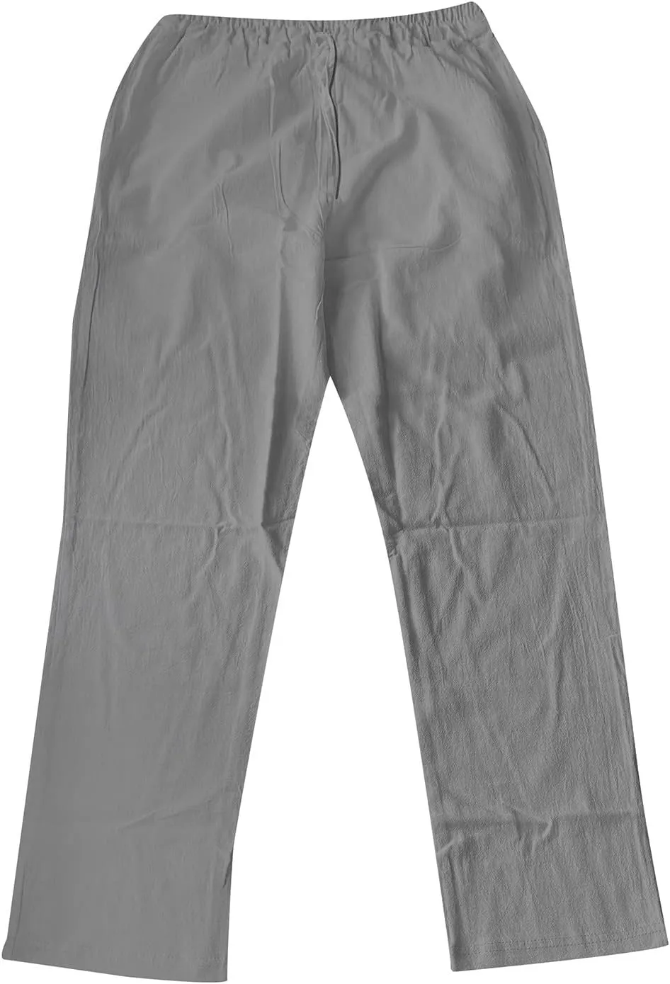 Men's Linen Pants Wide Straight Leg Joggers Regular Fit Pants Outdoor Hiking Trousers Summer Beach Yoga Pant