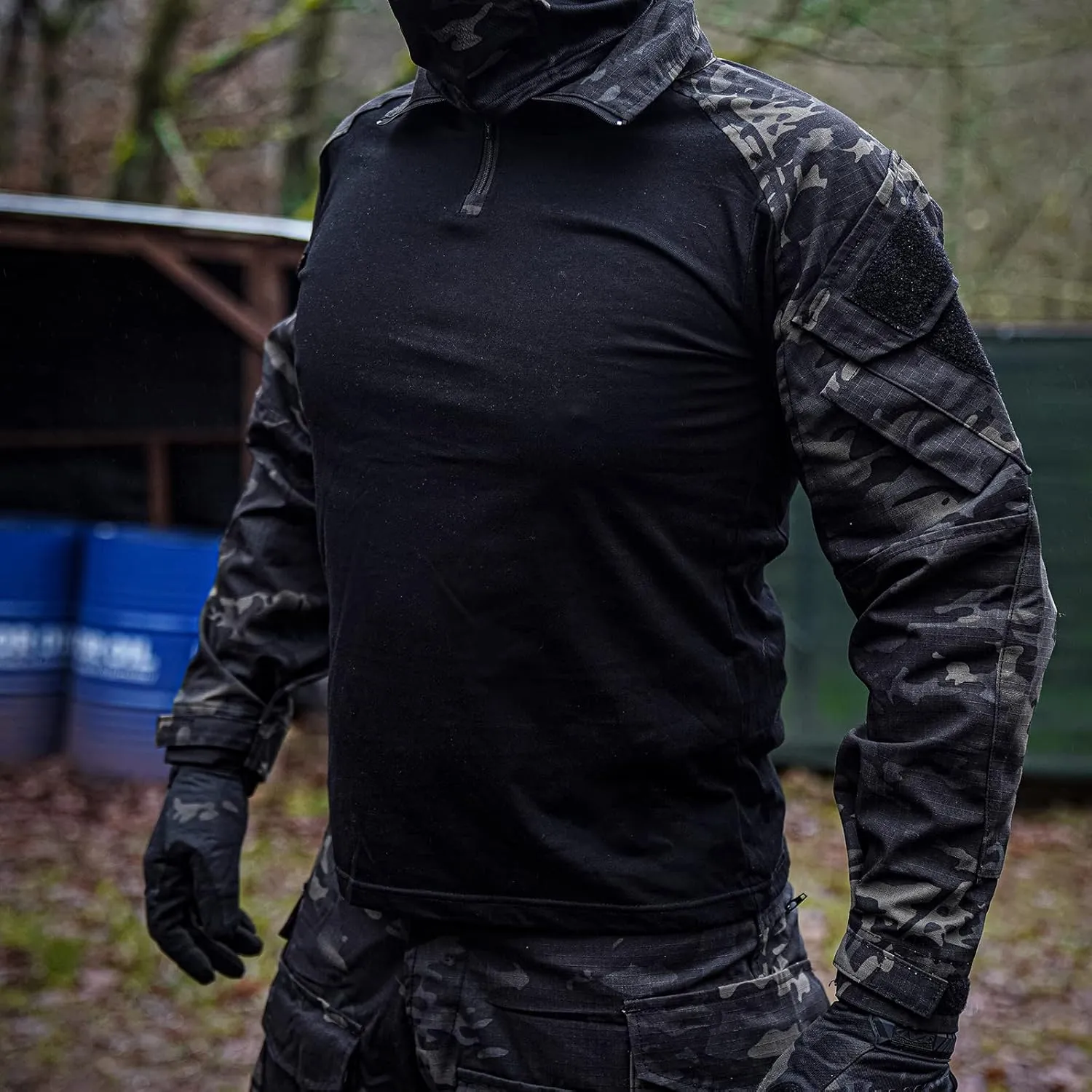 Mens Long Sleeve Tactical Shirt T-Shirt Men's Military Rapid Assault Army Combat Rapid Assault Slim Fit