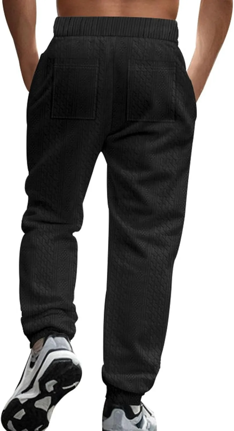 Mens Lounge Pants Plain Drawstring Elastic Slacks Vacation Beach Tapered Casual Pants Outdoor Fashion Fall Trousers