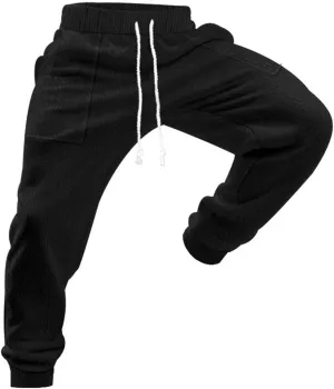 Mens Lounge Pants Plain Drawstring Elastic Slacks Vacation Beach Tapered Casual Pants Outdoor Fashion Fall Trousers