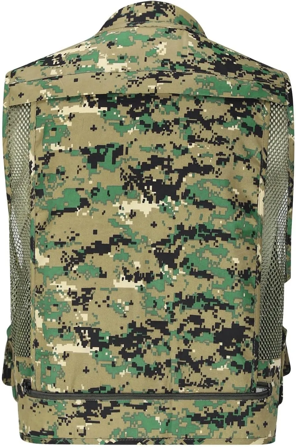 Men's Mesh Breathable Fishing Vest Camouflage Utility Safari Travel Vest Multi Pockets Outdoor Summer Work Cargo Vest