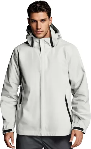 Mens Rain Jacket Lightweight Waterproof Rain Coat Poncho Sun Protective Outdoor Jacket with Hooded