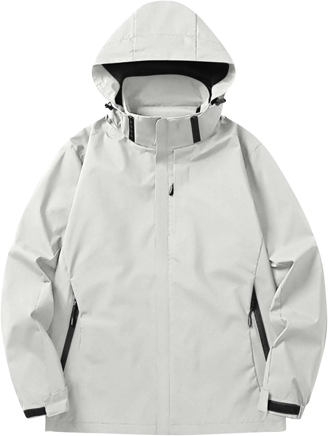 Mens Rain Jacket Lightweight Waterproof Rain Coat Poncho Sun Protective Outdoor Jacket with Hooded