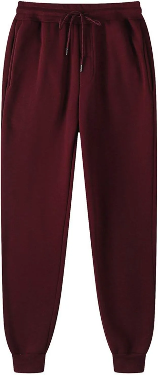 Men's Sweatpants with Pockets Drawstring Casual Fleece Joggers Loose Fit Open Bottom Athletic Cinch Bottoms for Men