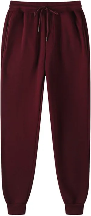 Men's Sweatpants with Pockets Drawstring Casual Fleece Joggers Loose Fit Open Bottom Athletic Cinch Bottoms for Men