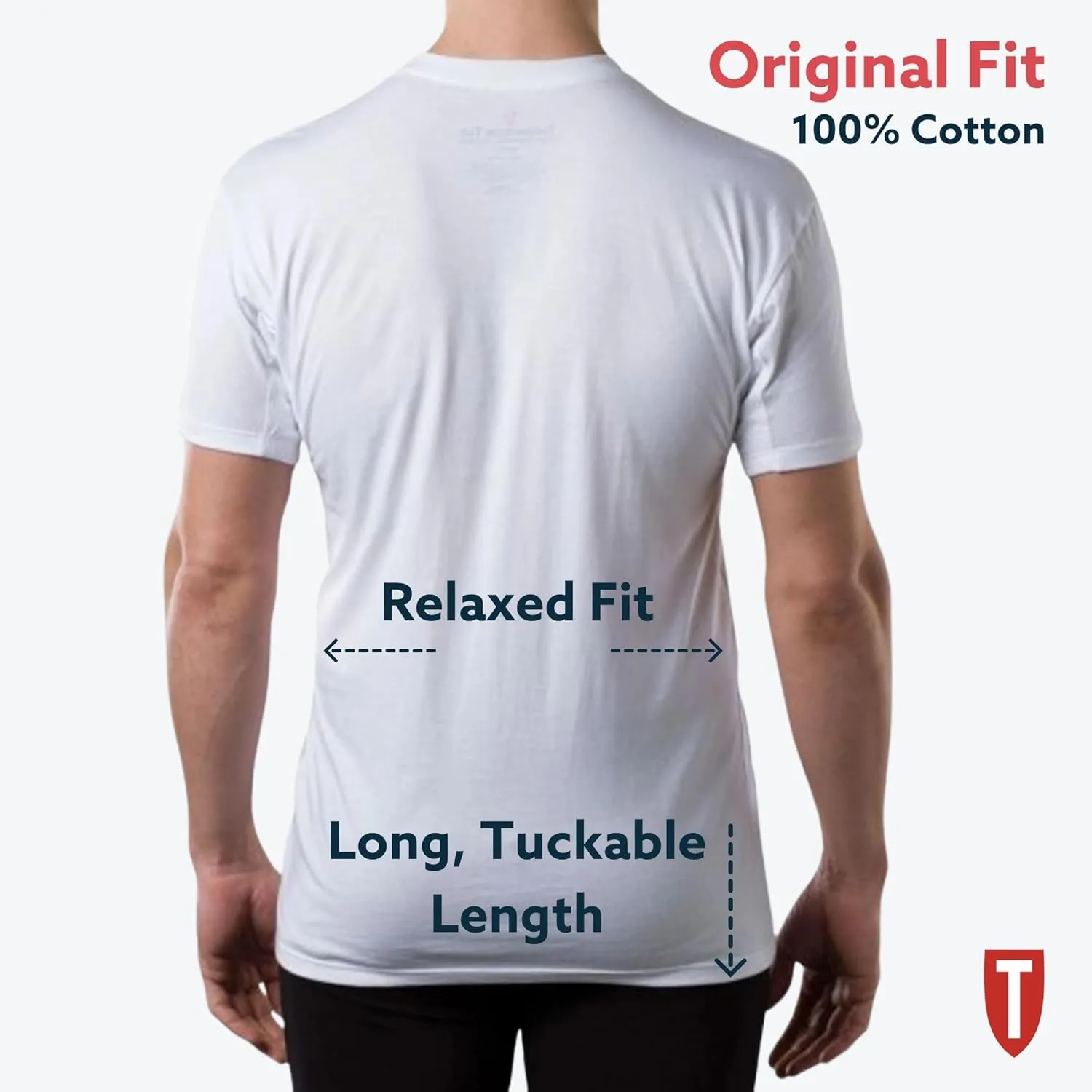 Men's Sweatproof Undershirt | Cotton Crew Neck | Original Fit | with Sweat Pads