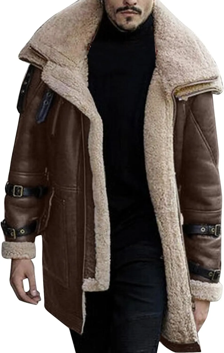Mens Trench Coat Mens Wool Jacket Fur Jacket Men Mens Jackets Casual Stylish Mens Sweatshirt Work Out Clothes Gym for Men Long Coat Men