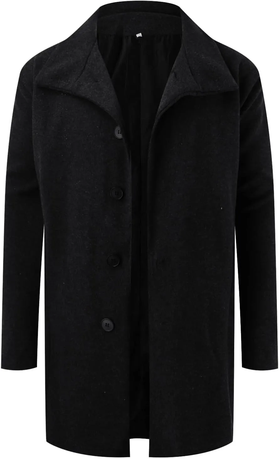 Mens Trench Coat Plus Size 2023 Winter Warm Notched Lapel Single Breasted Blazers Long Peacoat Overcoat Stylish Suit Jackets