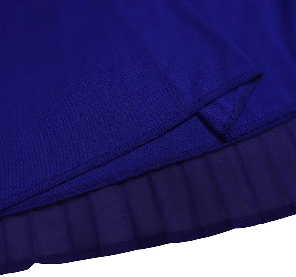 Meufam Womens Cloak Sleeve Dress Cape Sleeve Pleated Loose Fit Cocktail Party Flowy Dress for Cocktail Party