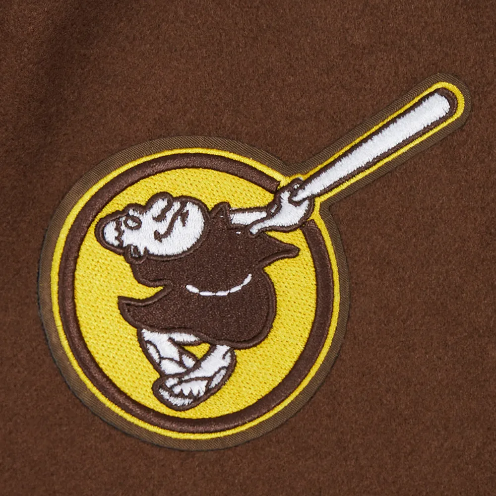 MLB SAN DIEGO PADRES CLASSIC WOMEN'S WOOL VARSITY JACKET (BROWN/WHITE)