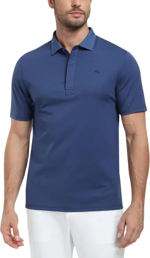 MoFiz Men's Polo Golf Short Sleeve Ultra Soft Comfy Collared T-Shirt Casual Quick Dry Classic Polo Shirt