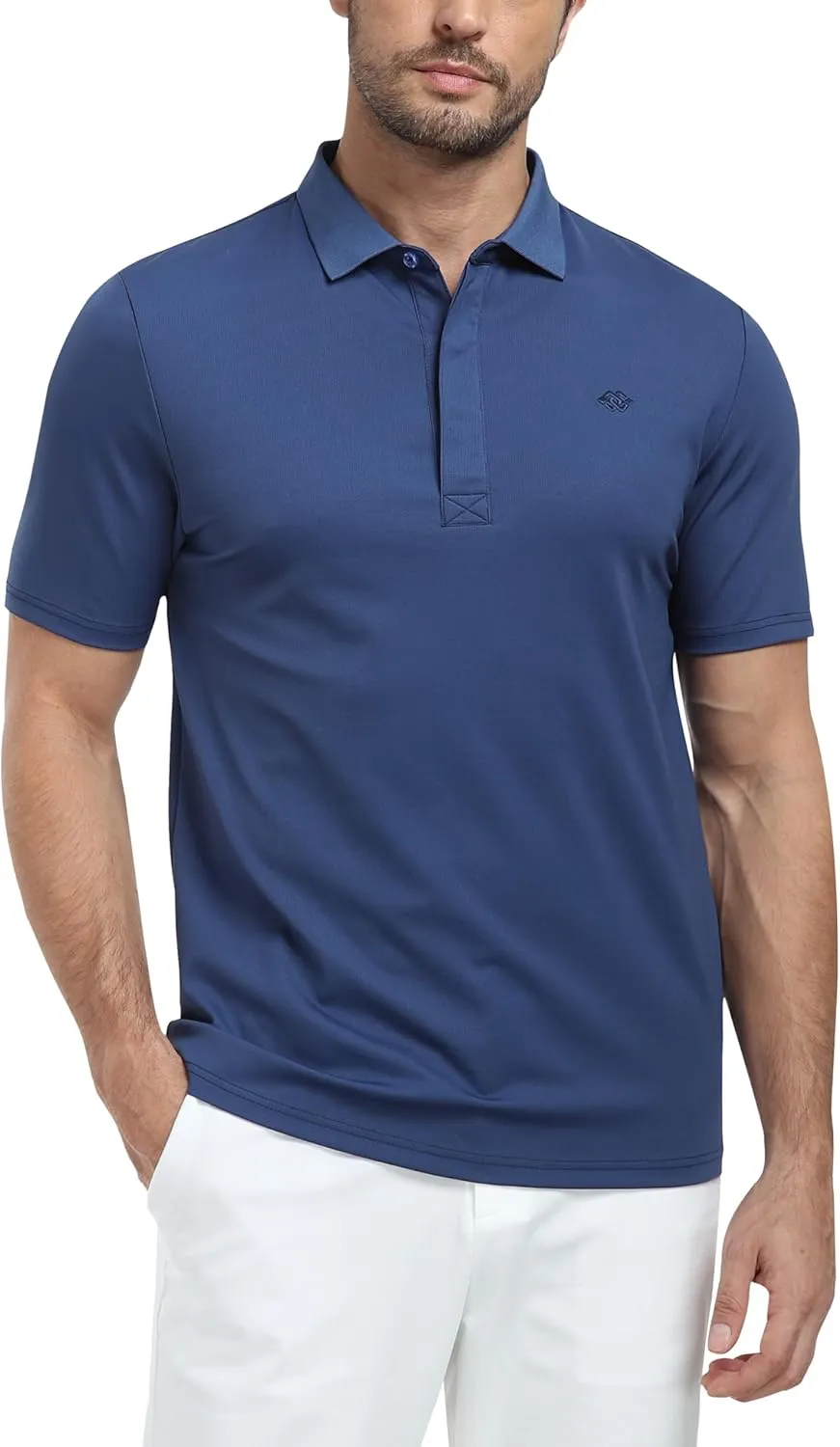 MoFiz Men's Polo Golf Short Sleeve Ultra Soft Comfy Collared T-Shirt Casual Quick Dry Classic Polo Shirt