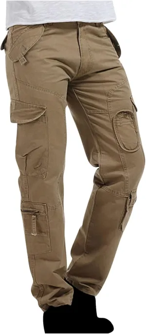 Muscularfit Baggy Sweatpants for Men 2023 Multi Pockets Buckle Zipper Cotton Cargo Pants Causal Loose Joggers Athletic Pants
