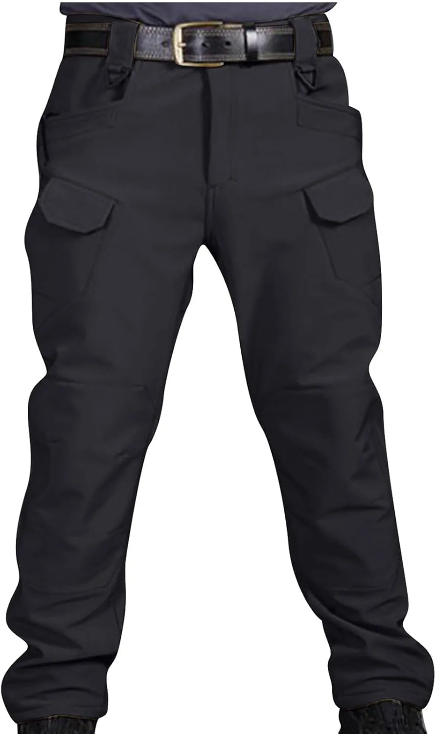 Muscularfit Mens Pants Big and Tall Multi Pockets Buckle Zipper Cargo Pant Causal Loose Solid Sports Trousers Trendy Clothes
