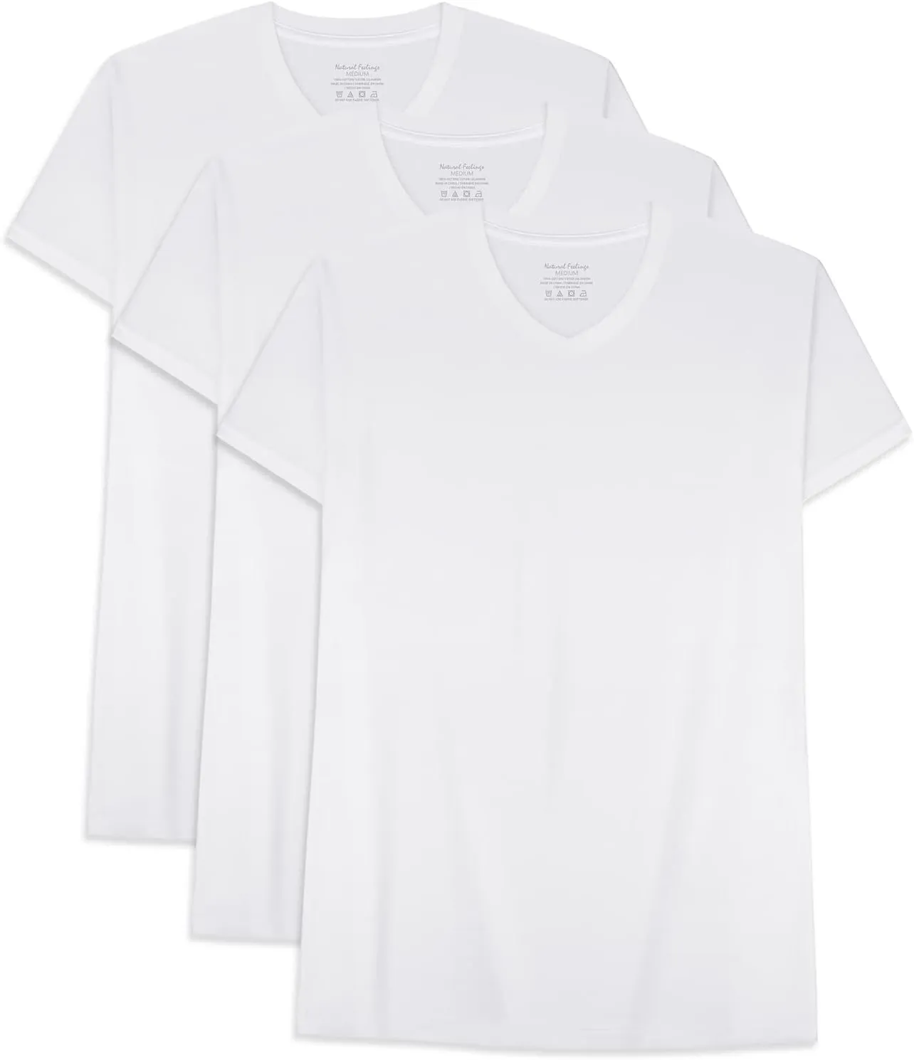 Natural Feelings T-Shirts Mens Undershirts Cotton Mens Shirts Casual Tshirts Shirts for Men Pack Crew & V Neck