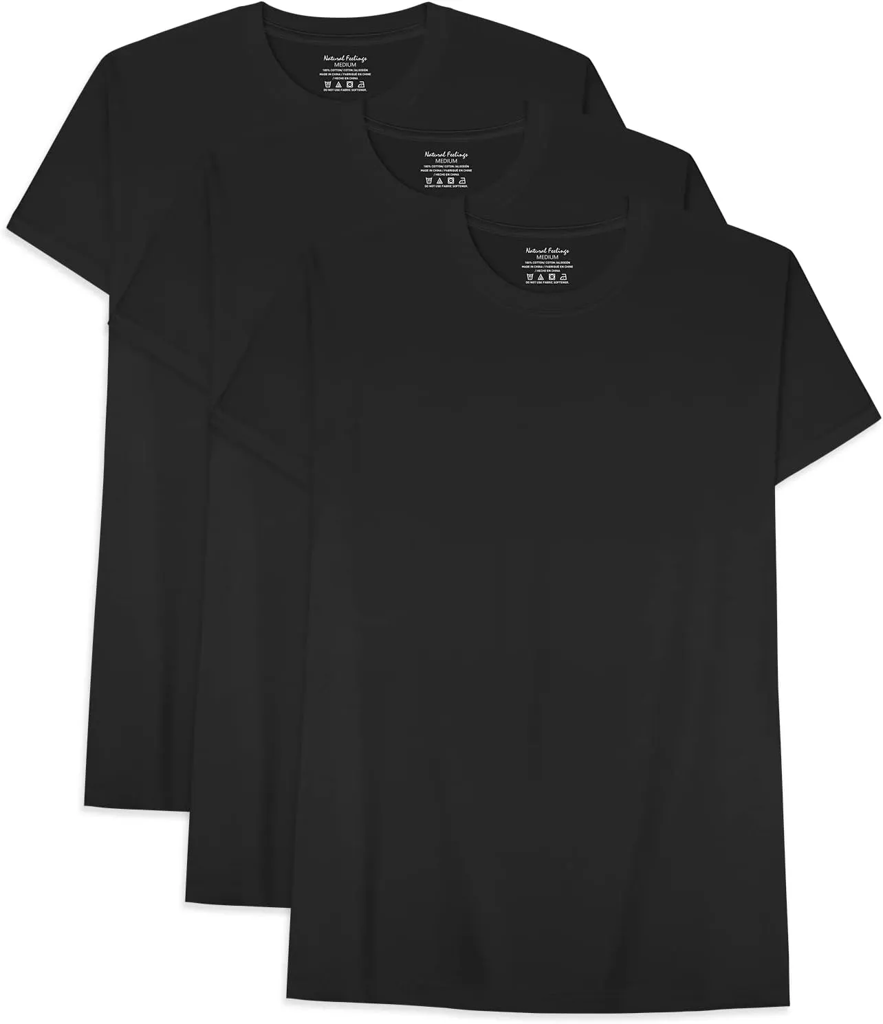 Natural Feelings T-Shirts Mens Undershirts Cotton Mens Shirts Casual Tshirts Shirts for Men Pack Crew & V Neck