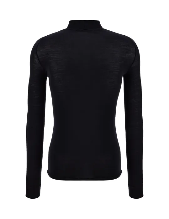 Next 2 Skin Wool Blend Long Sleeve Baselayer Black by Santini