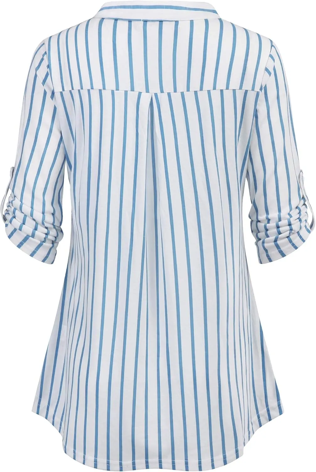 Ninedaily Women's 3/4 Sleeve Plaid Shirts Zip Floral Casual Tunic Blouse Tops