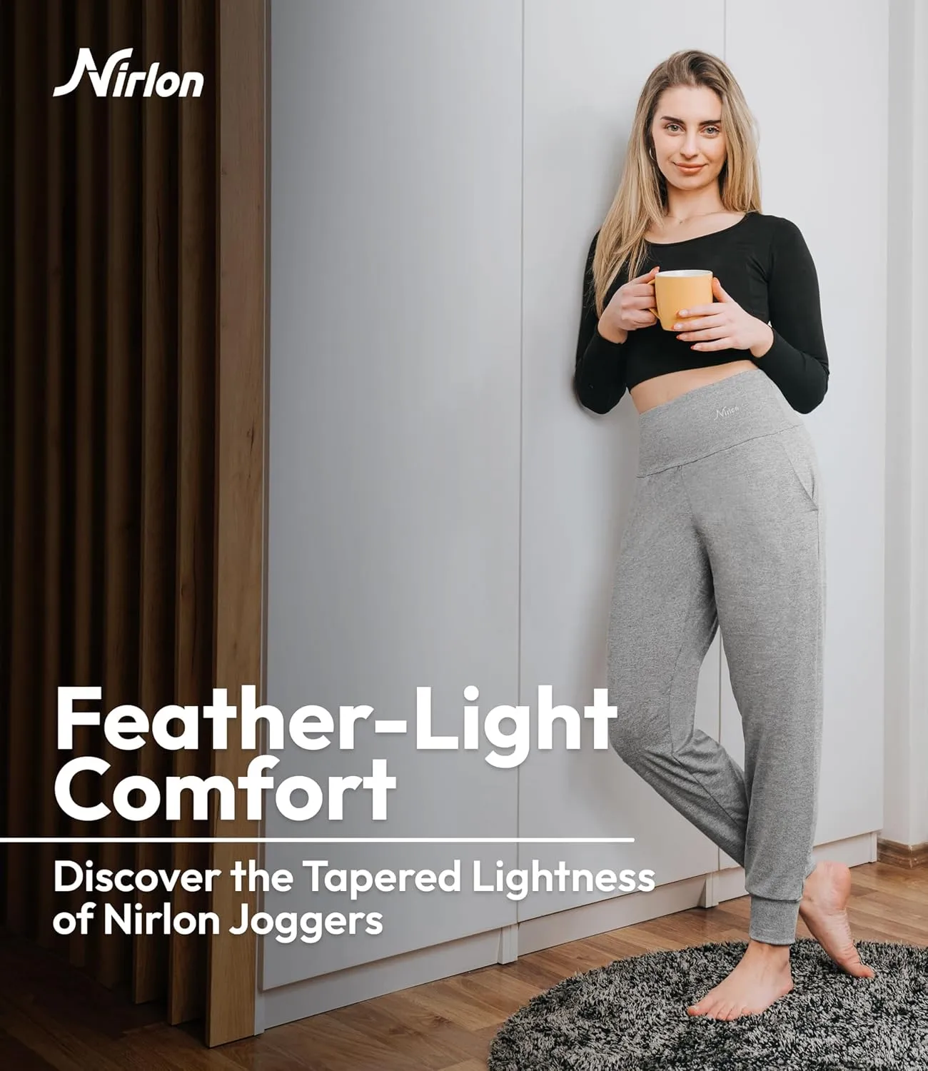 Nirlon Lightweight Joggers for Women - Lounge Pants with Pockets Women Wear for Workout Yoga Or Daily Use
