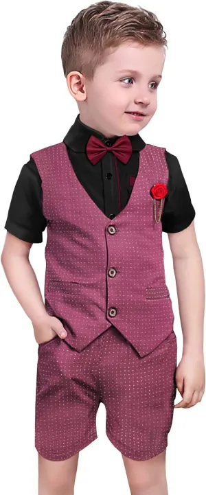 Nwada Boys Suit Toddler Dress Clothes Shirt with Bow Tie, Dress Pants Sets Kids Gentleman Outfit suits