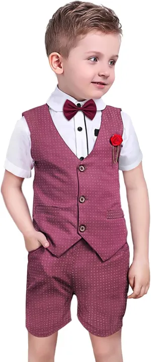 Nwada Boys Suit Toddler Dress Clothes Shirt with Bow Tie, Dress Pants Sets Kids Gentleman Outfit suits