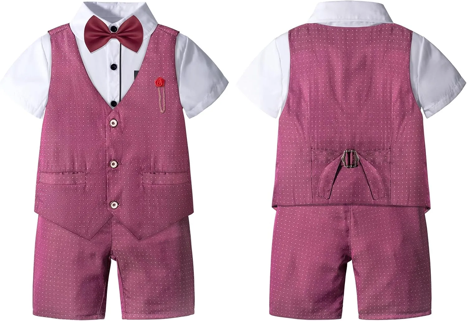 Nwada Boys Suit Toddler Dress Clothes Shirt with Bow Tie, Dress Pants Sets Kids Gentleman Outfit suits