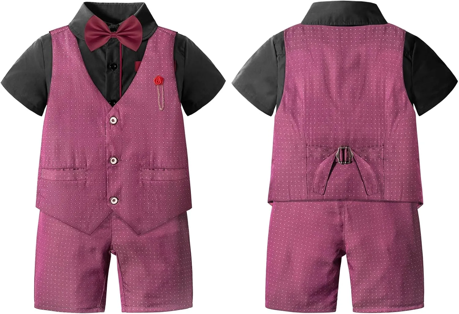 Nwada Boys Suit Toddler Dress Clothes Shirt with Bow Tie, Dress Pants Sets Kids Gentleman Outfit suits