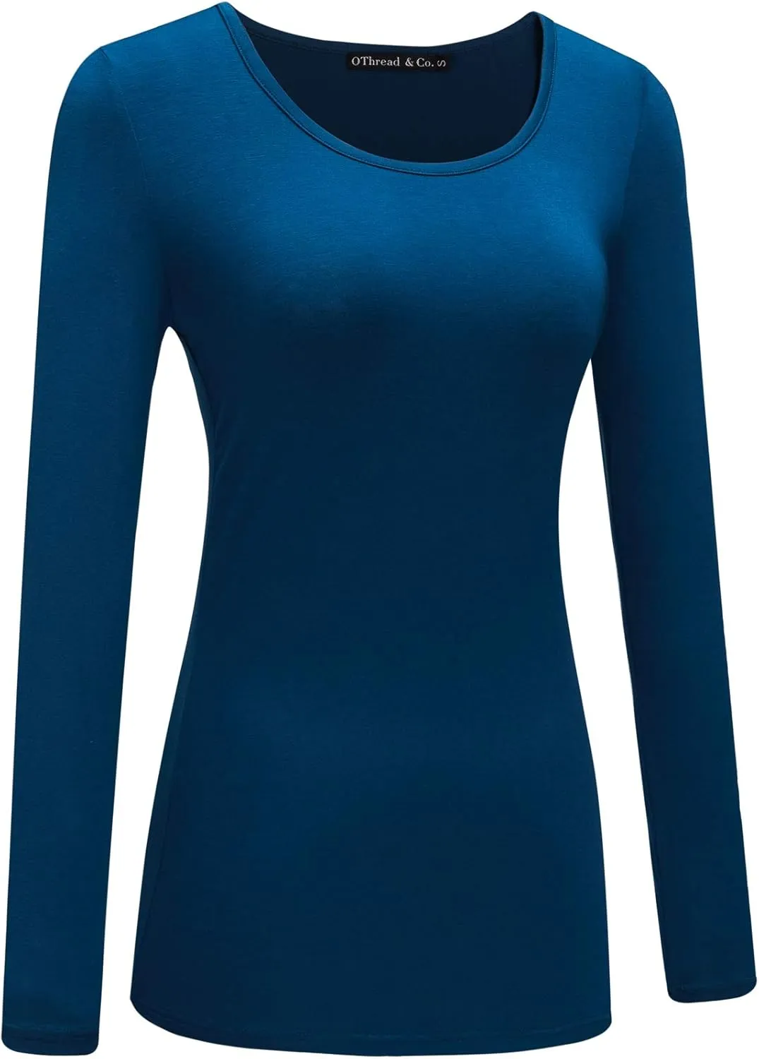 OThread & Co. Women's Long Sleeve T-Shirt Scoop Neck Basic Layer Stretchy Shirts