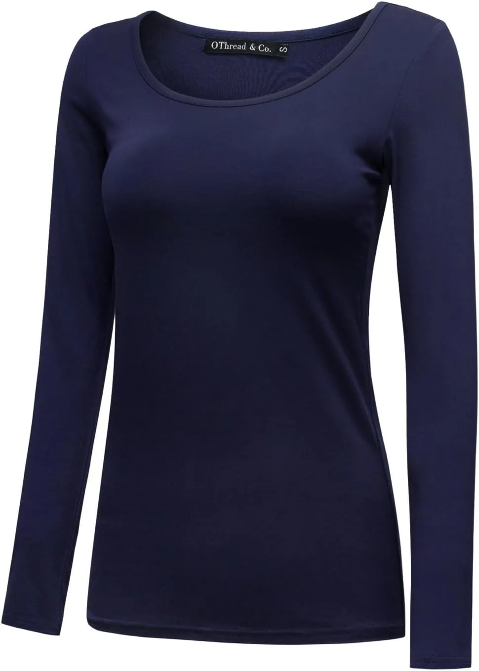 OThread & Co. Women's Long Sleeve T-Shirt Scoop Neck Basic Layer Stretchy Shirts