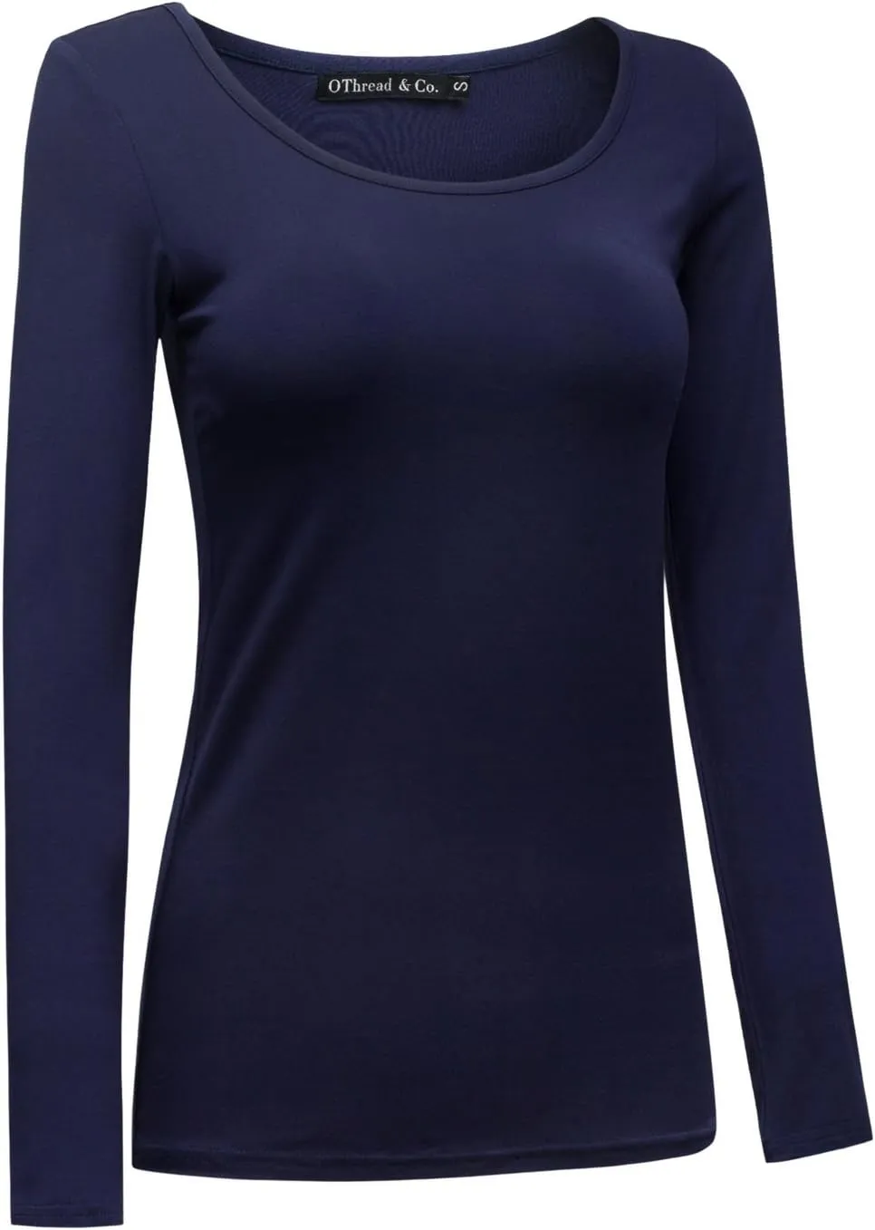 OThread & Co. Women's Long Sleeve T-Shirt Scoop Neck Basic Layer Stretchy Shirts