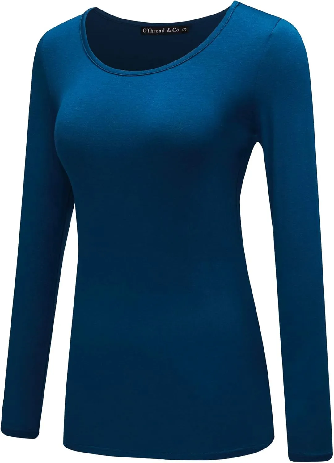 OThread & Co. Women's Long Sleeve T-Shirt Scoop Neck Basic Layer Stretchy Shirts