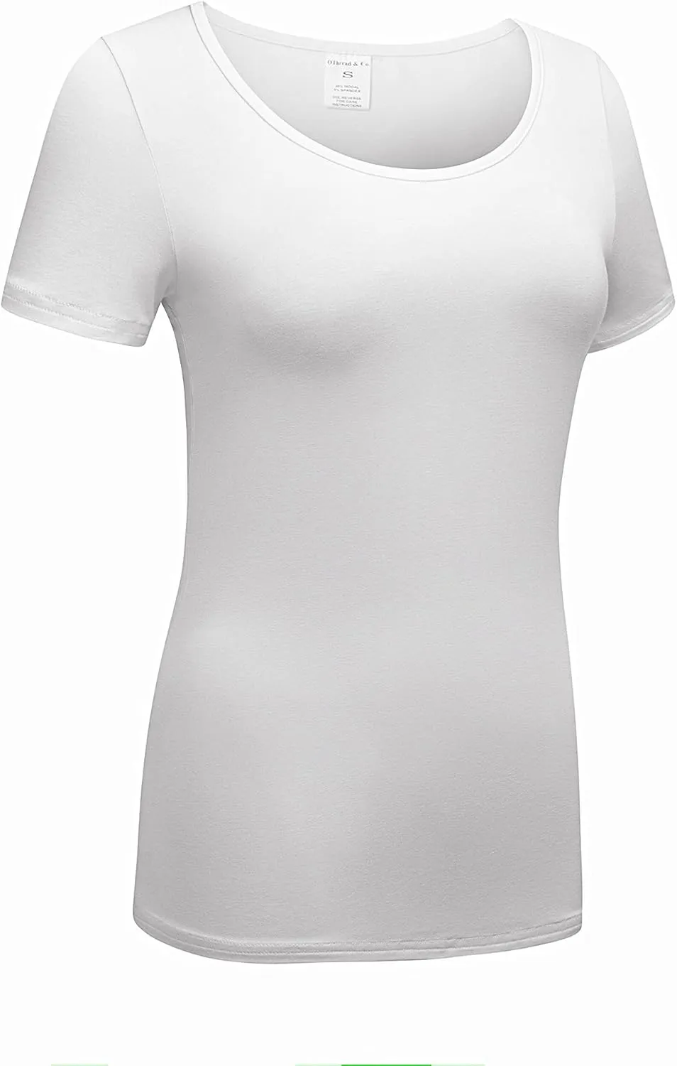 OThread & Co. Women's Short Sleeve T-Shirt Scoop Neck Basic Layer Stretchy Shirts