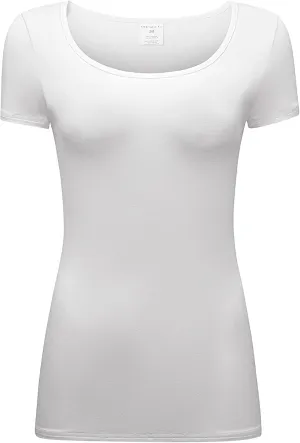 OThread & Co. Women's Short Sleeve T-Shirt Scoop Neck Basic Layer Stretchy Shirts