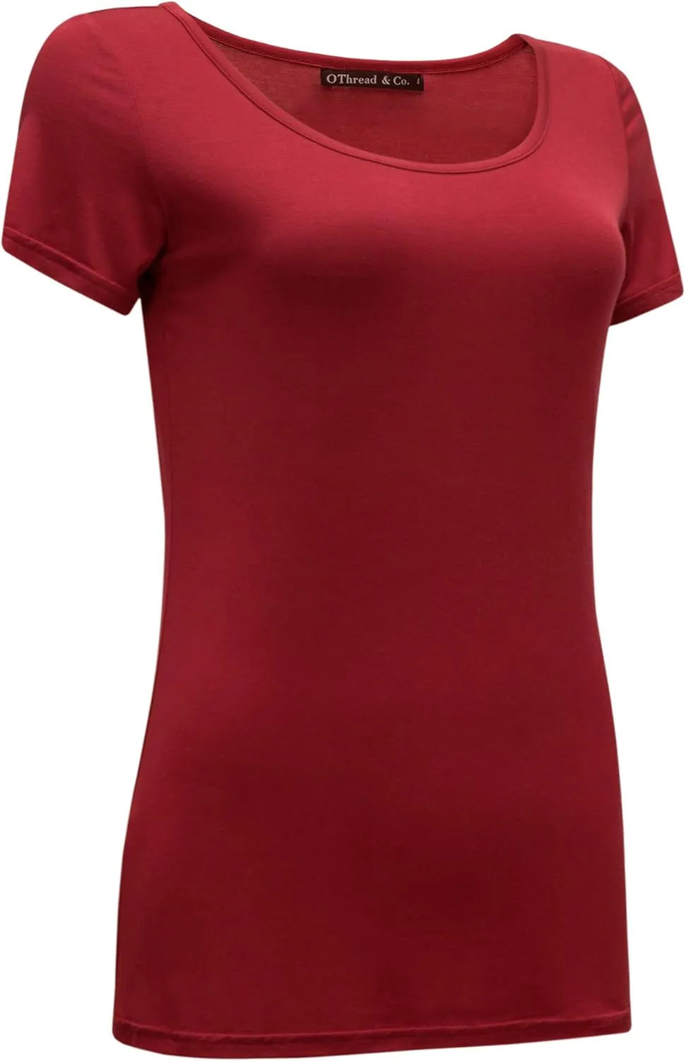 OThread & Co. Women's Short Sleeve T-Shirt Scoop Neck Basic Layer Stretchy Shirts
