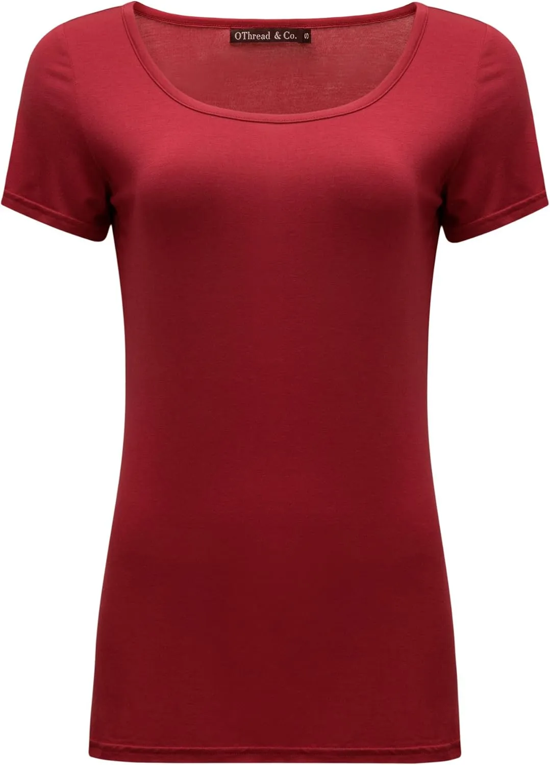 OThread & Co. Women's Short Sleeve T-Shirt Scoop Neck Basic Layer Stretchy Shirts