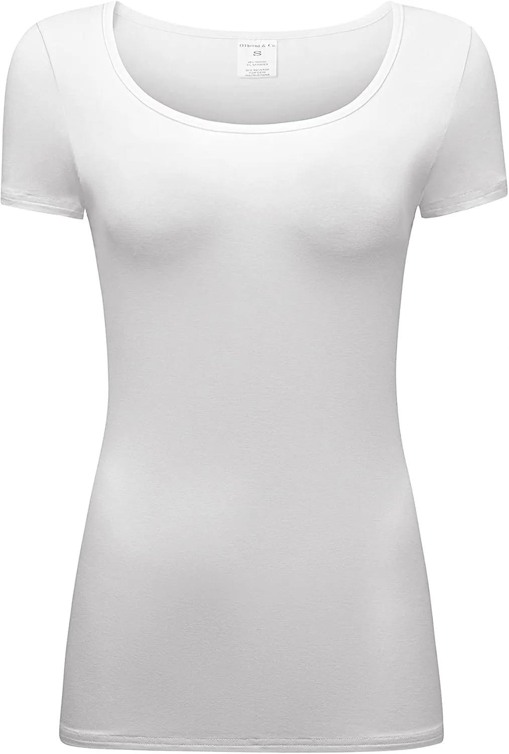 OThread & Co. Women's Short Sleeve T-Shirt Scoop Neck Basic Layer Stretchy Shirts