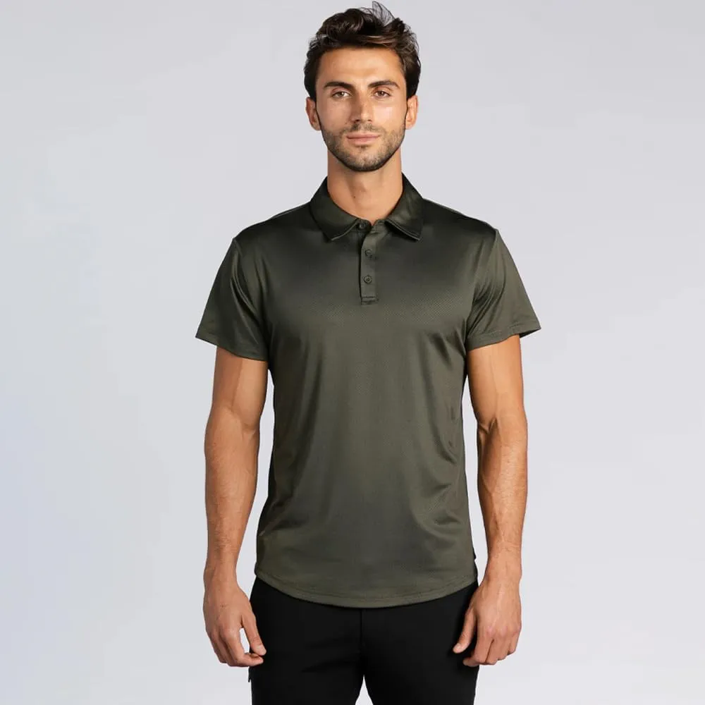 Performance Drop-Cut Polo Men's Shirt - Classic Fit, Collared Shirt for Men - Active & Casual Comfort Wear - Lightweight