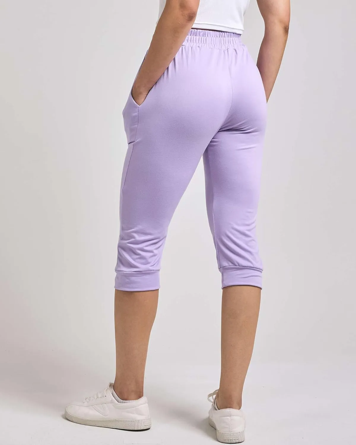 Real Essentials 3-Pack: Women's Ultra Soft Lounge Capri Joggers Sweatpants Athletic Yoga with Pockets(Available in Plus Size)