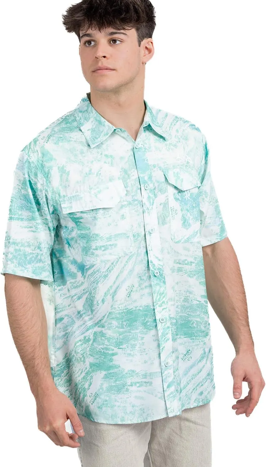 Realtree Men's Camo UV UPF 50  Sun Protection Camo Vented Breathable Fast Fry Hiking Hunting Fishing Short Sleeve Shirts