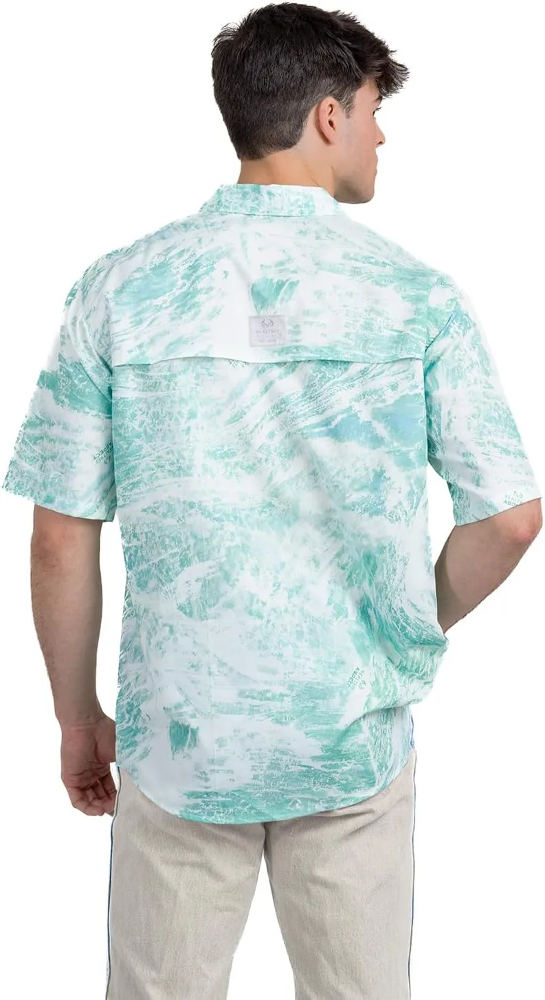 Realtree Men's Camo UV UPF 50  Sun Protection Camo Vented Breathable Fast Fry Hiking Hunting Fishing Short Sleeve Shirts