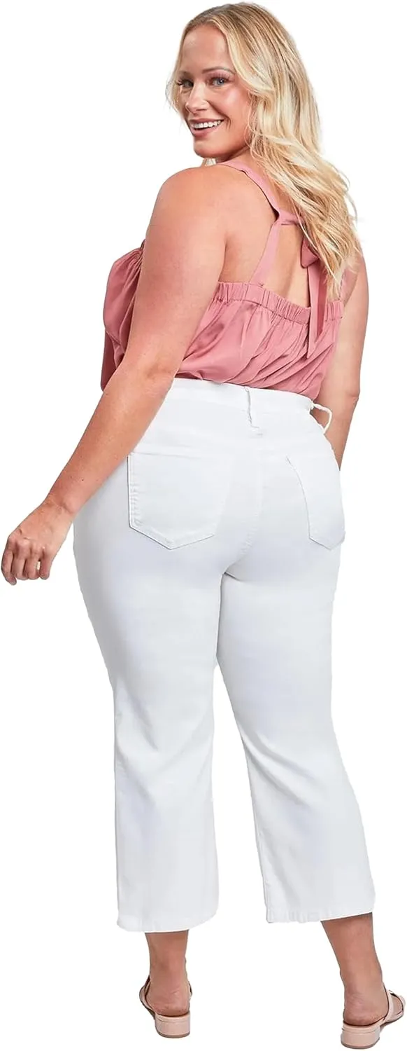 Royalty For Me Womens Women's Plus Size Hyperstretch High Rise Wide Leg Flood Pants