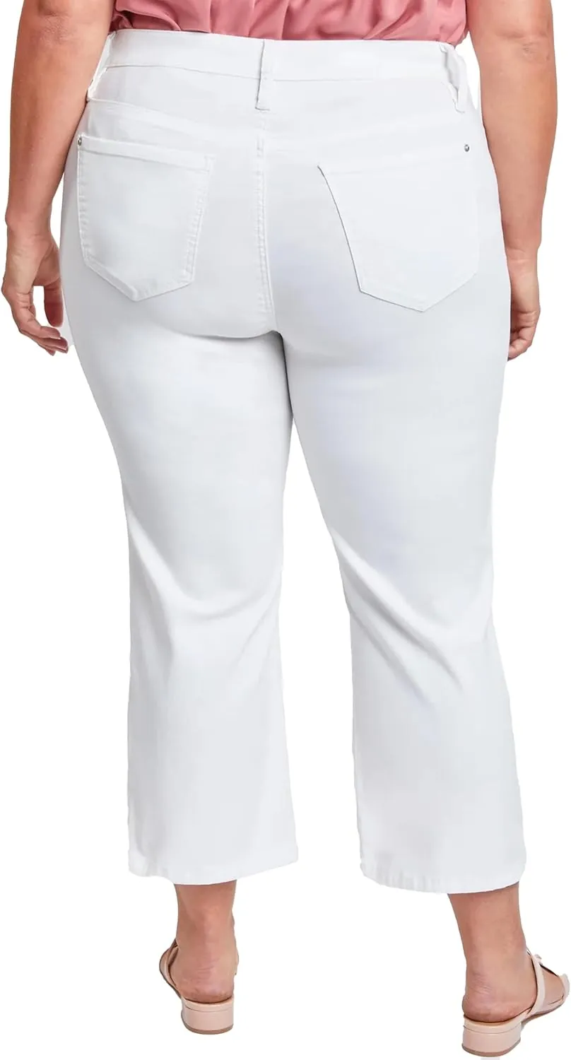 Royalty For Me Womens Women's Plus Size Hyperstretch High Rise Wide Leg Flood Pants