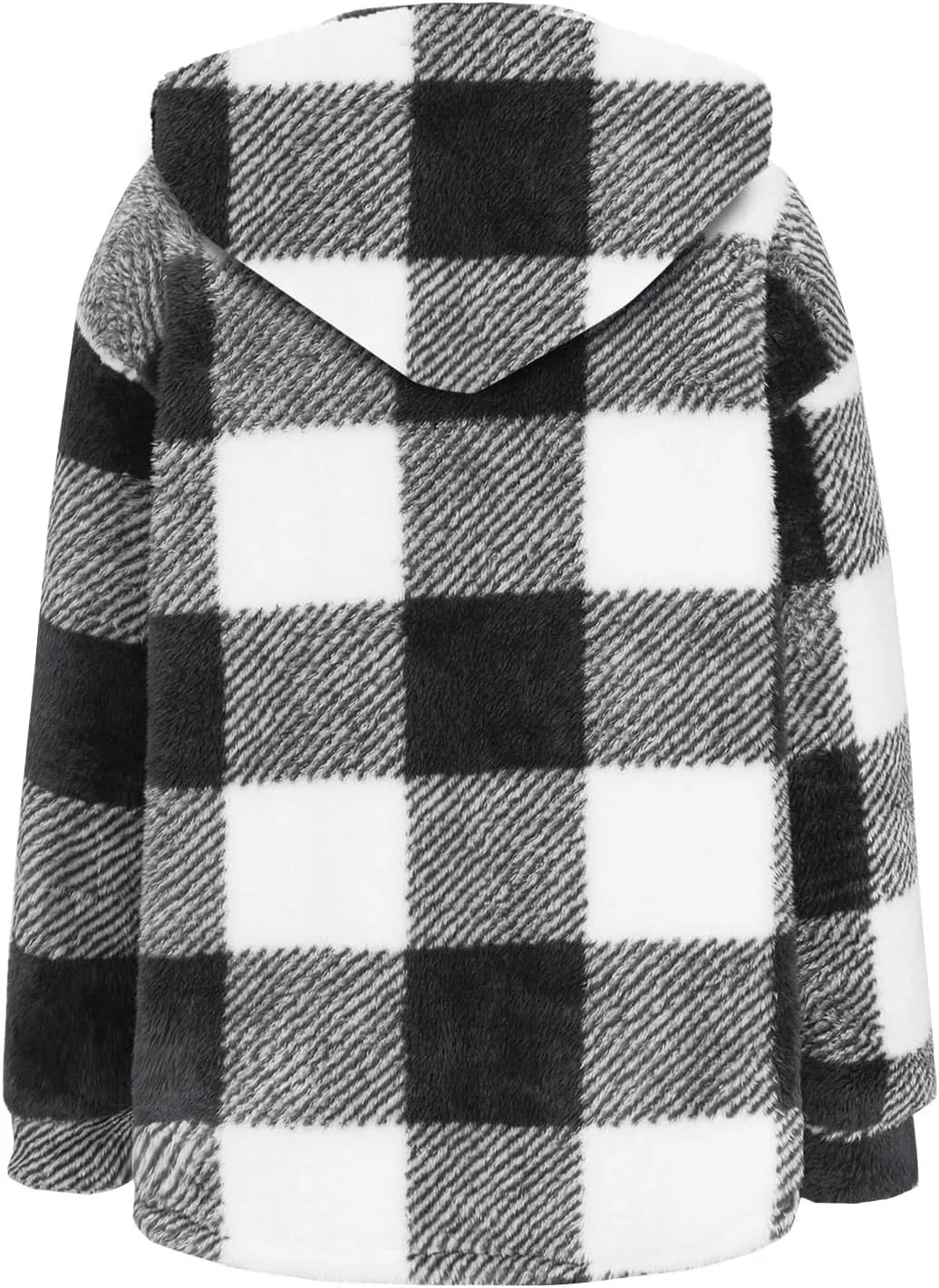 Sherpa Jacket For Women Fuzzy Fleece Winter Coats Plaid Button Down Shacket Casual Warm Teddy Coat Outwear 2023