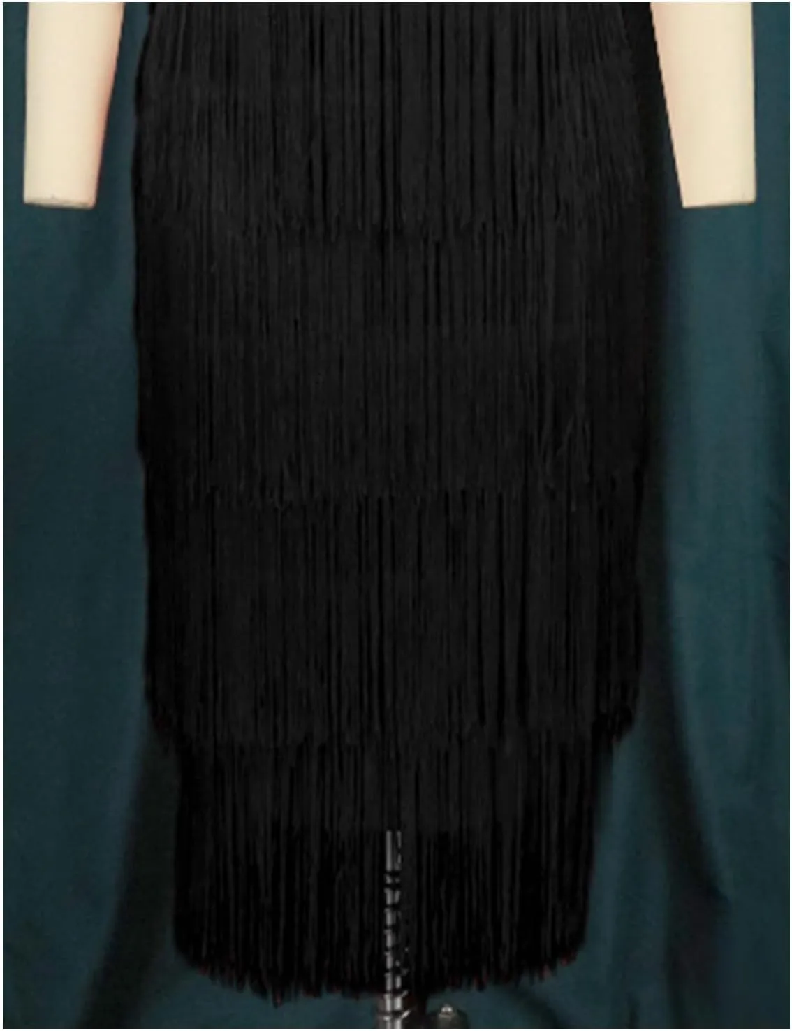 SOMTHRON Women's Plus Size 1920s Flapper Dress Sleeveless Deep V Neck Fringe All Over Tassel Tiered Prom Party Midi Dress