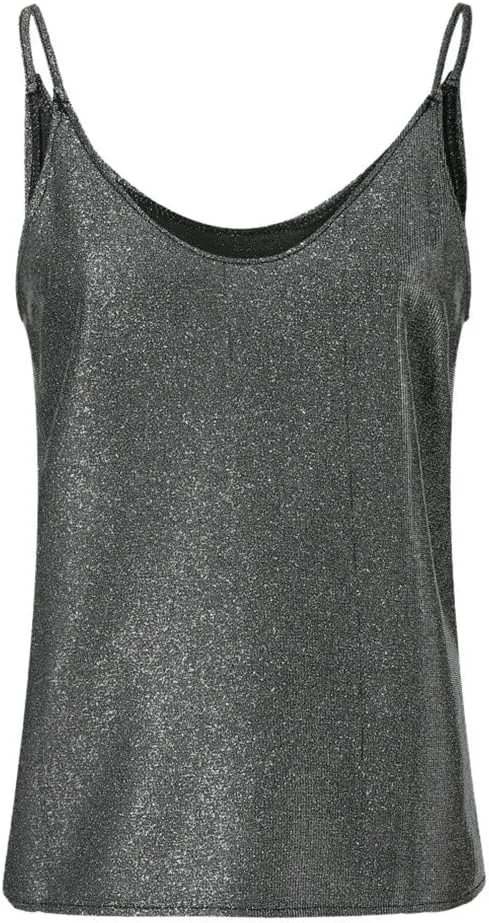 Sparkly Tops for Women Sequined Sling Tanks Top Sexy Off The Shoulder Vest Shirts Shiny Plus Size Loose Camisole Tees