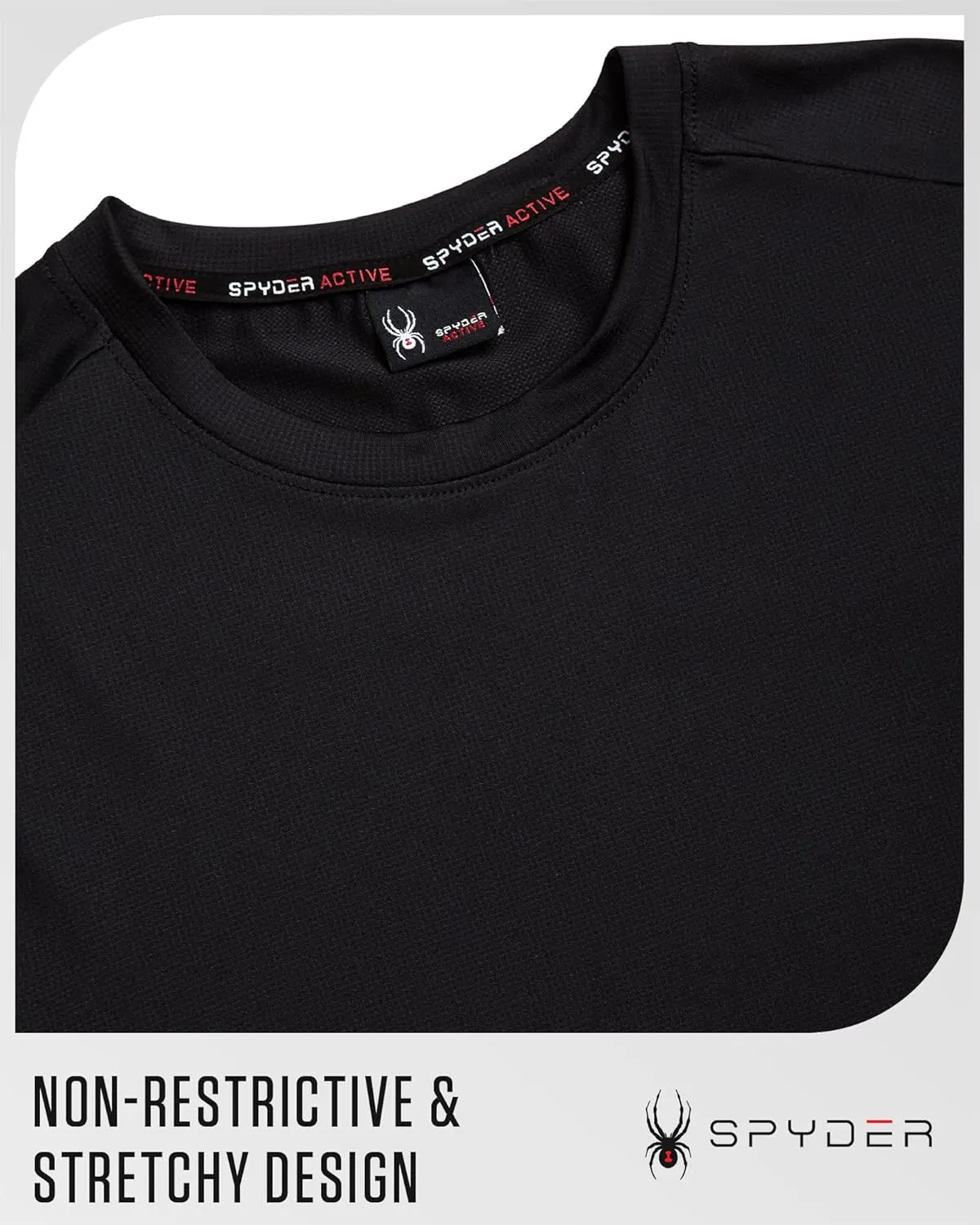 Spyder Men's Workout Shirt - Short Sleeve Quick Dry Moisture Wicking Jacquard Jersey Athletic Shirt (Sizes: S-XL)