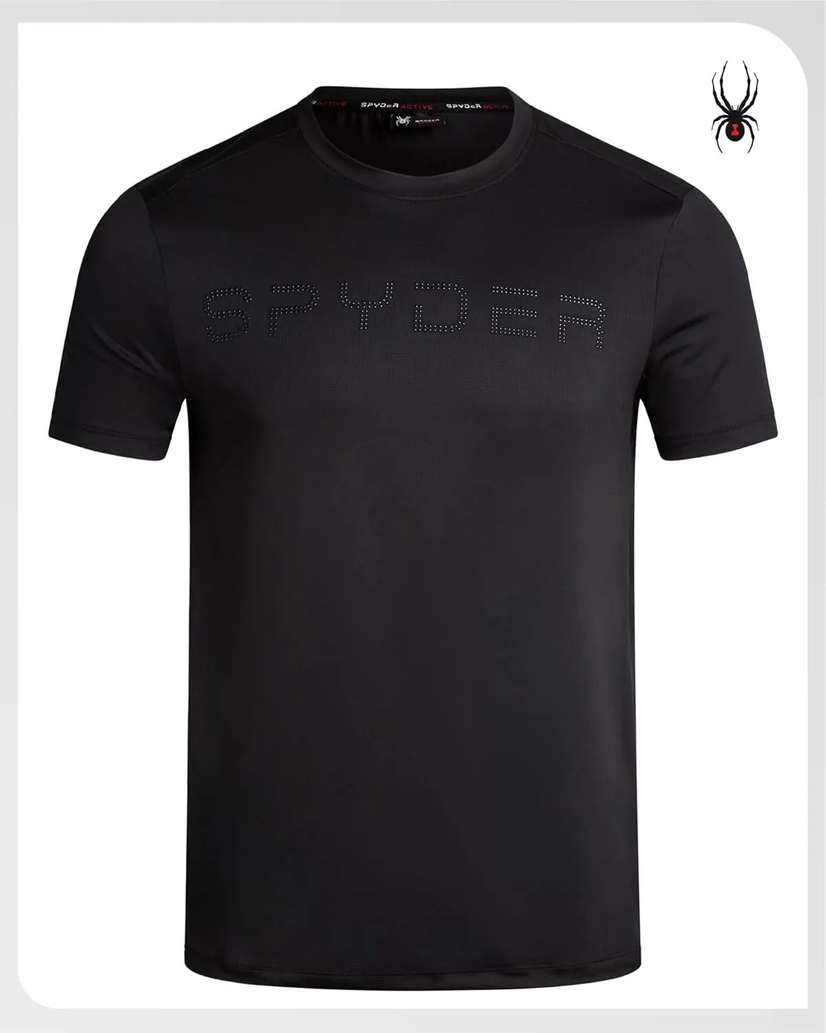Spyder Men's Workout Shirt - Short Sleeve Quick Dry Moisture Wicking Jacquard Jersey Athletic Shirt (Sizes: S-XL)