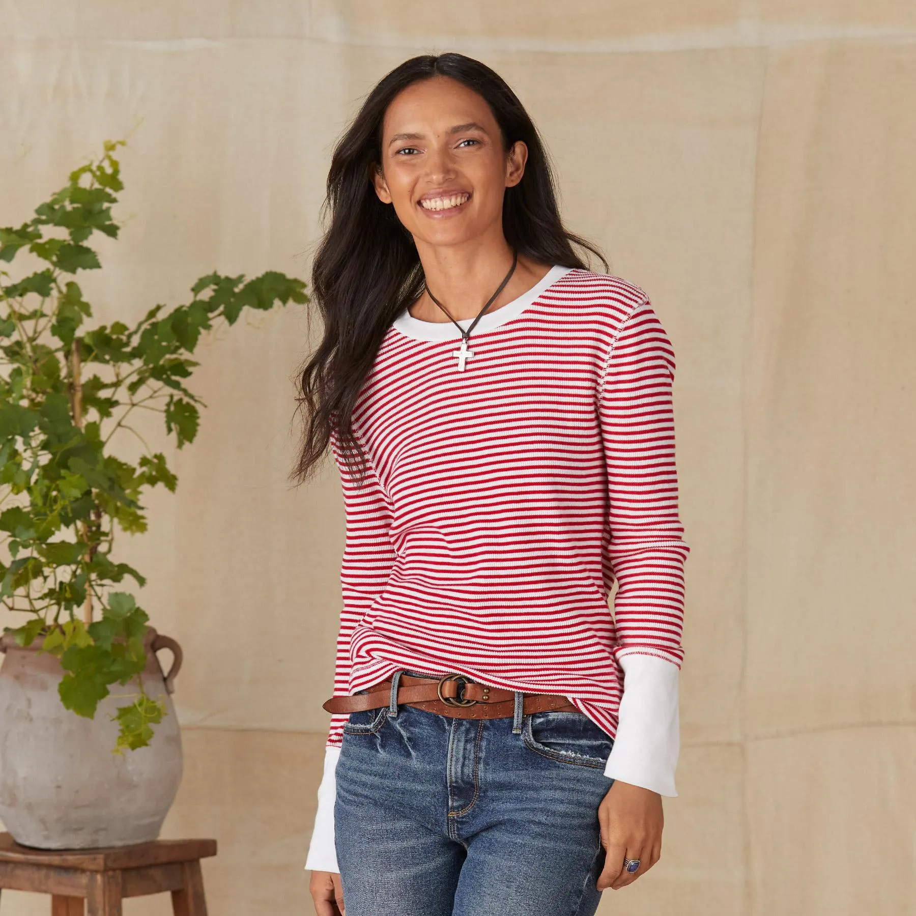 Striped Crewneck Thermal